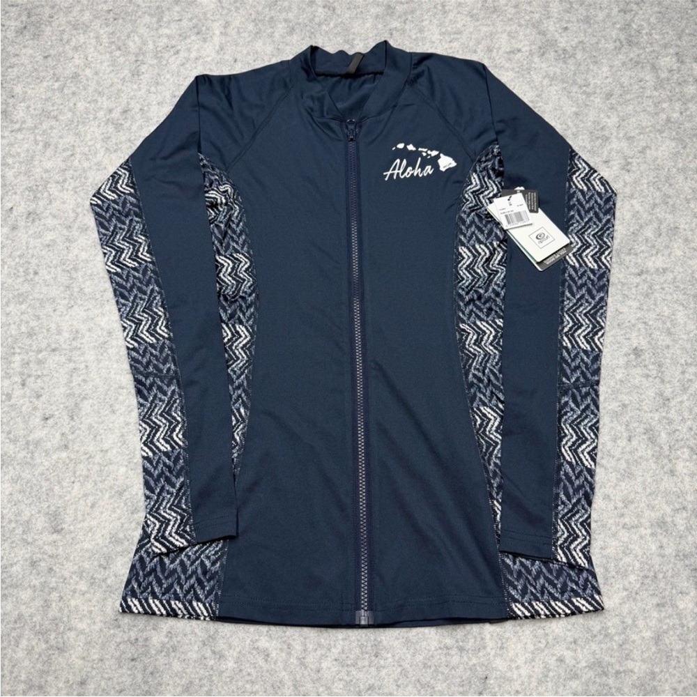 Rip Curl Navy Zip-Up Rash Guard